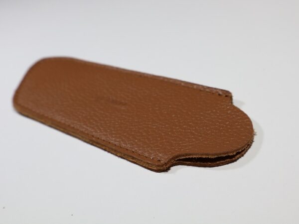 etui poche cuir marron couteau pliant