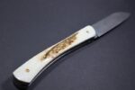 couteau-Le-Tarn-lame-damas-plume-G.A.-bois-de-cerf